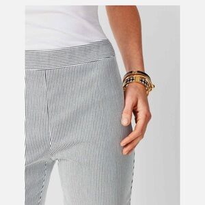 Talbots Chatham Ankle Pants - Black and White Stripes